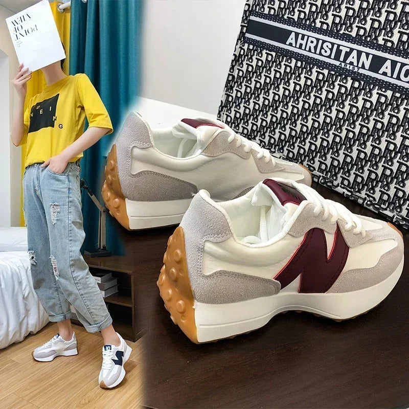 Zapatos deportivos transpirables para mujer, zapatos casuales de verano 2025 con suela gruesa vulcanizados, zapatos de diseñador para caminar, zapatos de moda para mujer
