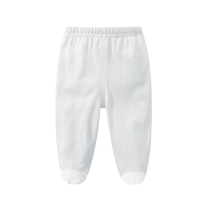 Conjunto de ropa para bebé, niño y niña, camiseta de manga larga de algodón con botones abiertos, pantalones de color liso, conjuntos de primavera para bebé.