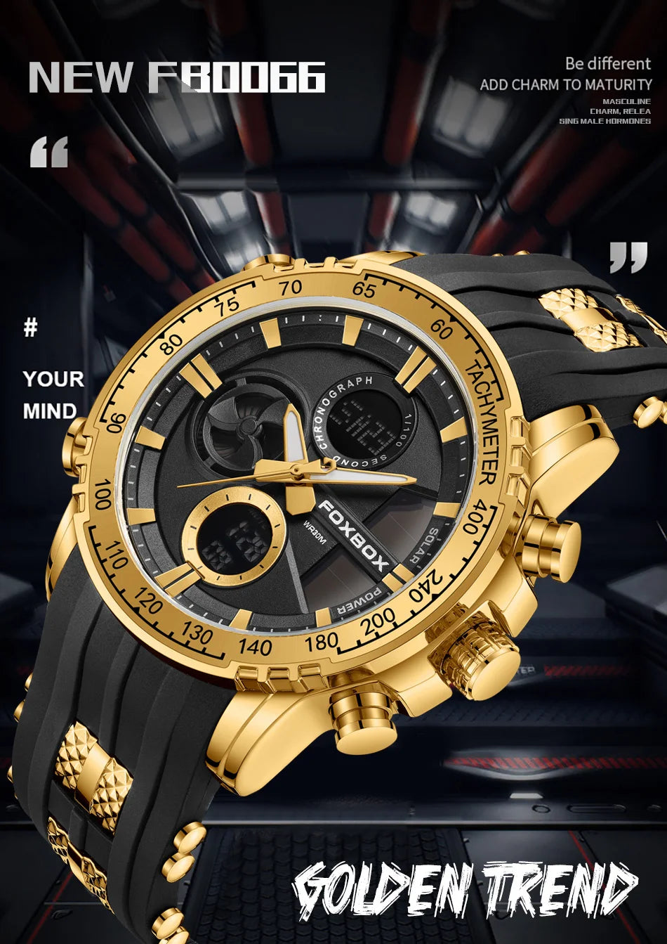 Nuevo reloj cronógrafo deportivo informal para hombre, con correa de silicona, de cuarzo, con esfera grande y punteros luminosos, resistente al agua