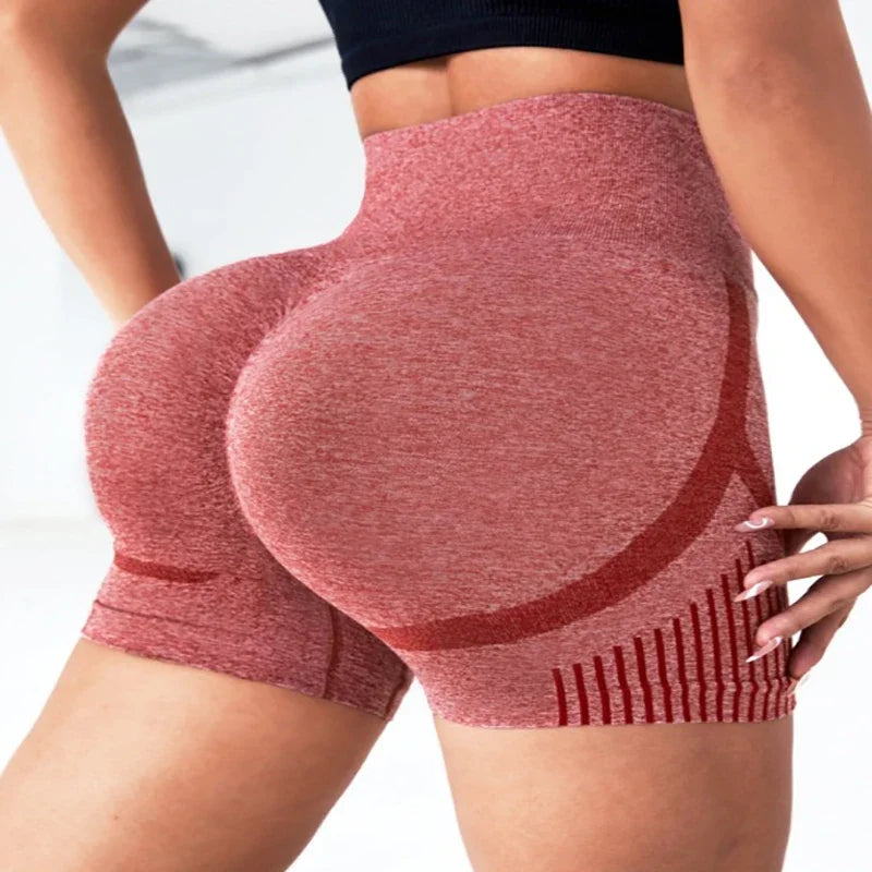 Leggings de yoga de Europa y Estados Unidos, sin costuras, elásticos, de cintura alta, de secado rápido, para deportes de ocio y yoga, pantalones cortos para mujer