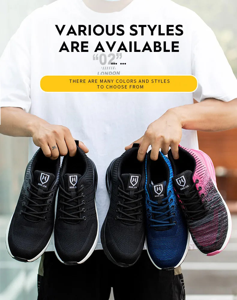Zapatos de trabajo de protección anti-aplastamiento para hombres y mujeres, zapatos indestructibles anti-perforación, zapatos de trabajo con amortiguación de aire, zapatos de seguridad con puntera de acero para hombre.