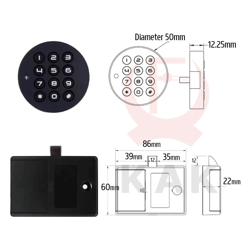 Cerraduras de seguridad KAK con contraseña para gabinetes, cerradura de puerta sin llave, cerradura de código de combinación para cajones, cerradura de taquilla de gimnasio, cerradura electrónica para muebles
