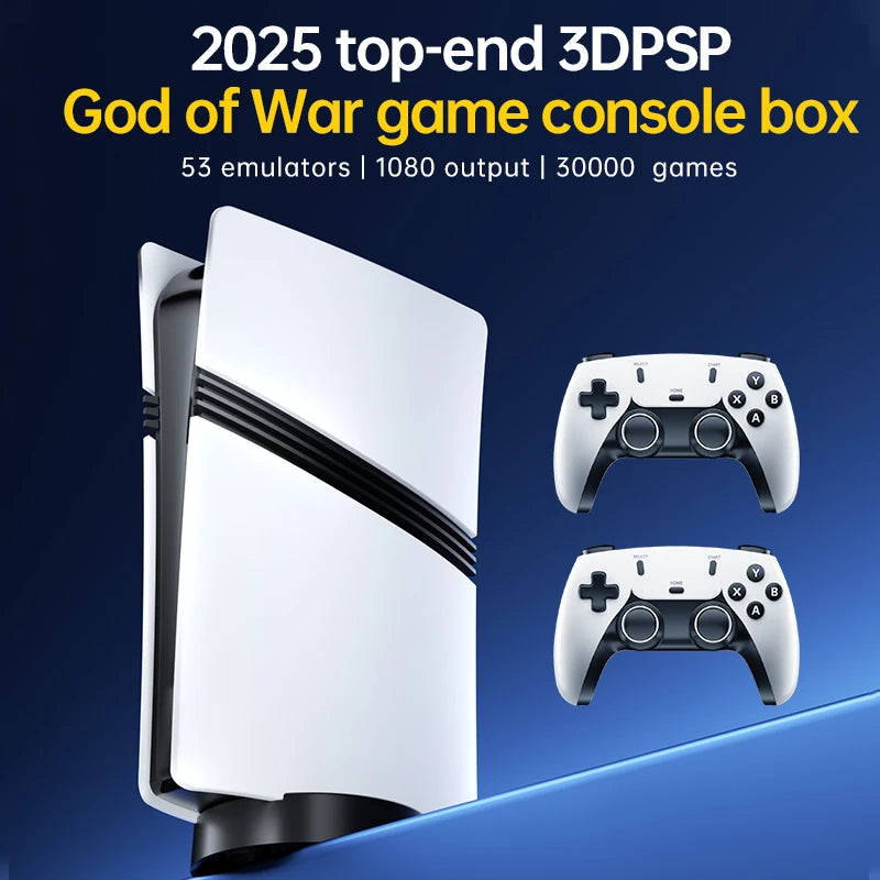 Consola de videojuegos GS5 Pro TV Game Box, 4K, HDMI, más de 30 000 juegos, 53 emuladores, dos controladores inalámbricos 2,4 G, tarjeta TF de 64 GB