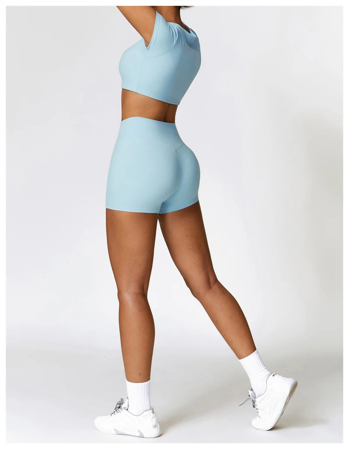2PCS Seamless Yoga Set Women Workout Set Sportswear Gym Clothing Fitness Long Sleeve Crop Top High Waist Leggings Sports Suits
