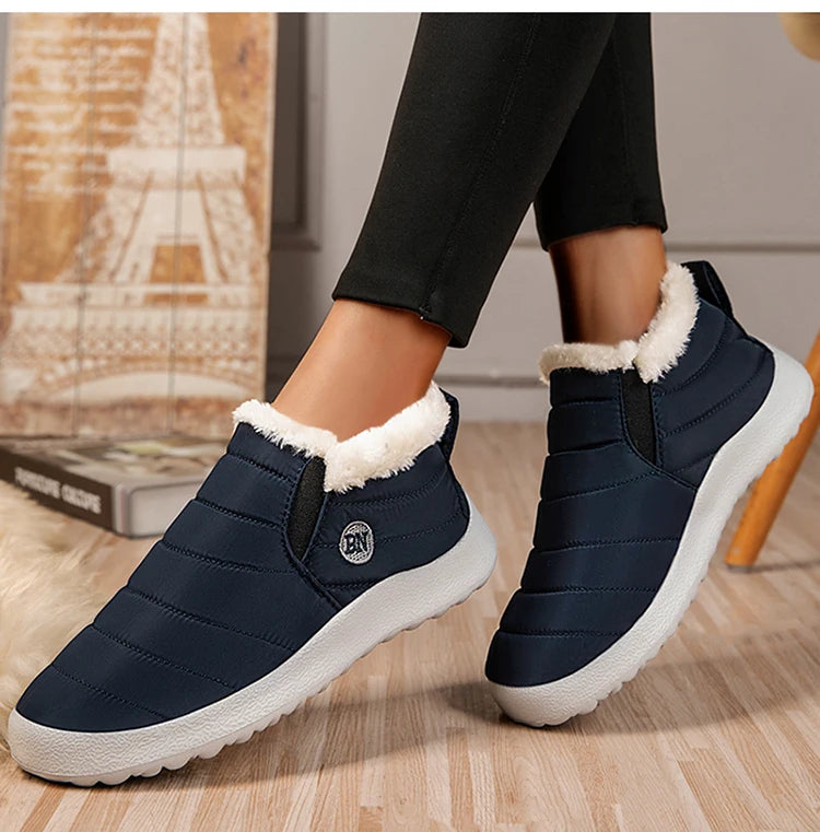 Botas de nieve cálidas para hombre, zapatillas de invierno de talla grande, zapatos de felpa para hombre, botines impermeables unisex, zapatos de trabajo para hombre, calzado
