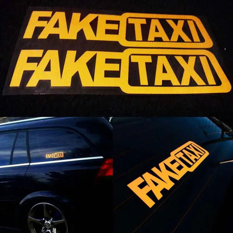 1/2 pegatinas reflectantes para coche, diseño de taxi falso, para VW Golf 4, Ford Focus 3, Toyota Auris, Seat Exeo, BMW E46, Honda.