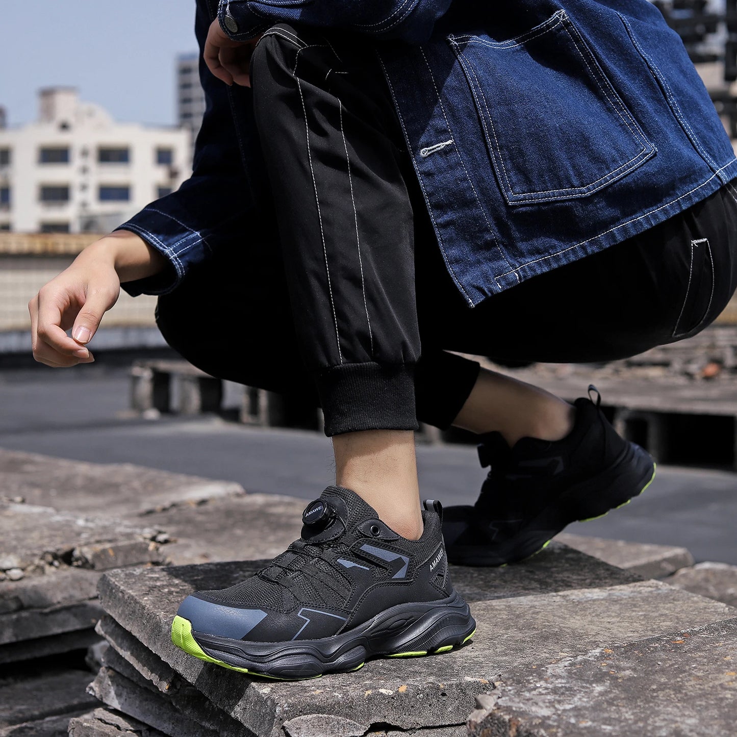 Zapatos de seguridad con puntera de acero para hombre, botas de trabajo industriales antideslizantes, antiperforación y antigolpes, ligeras y con certificación CE.