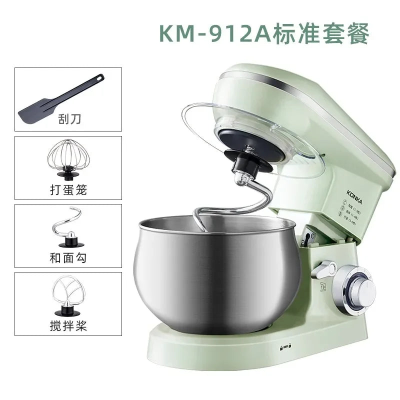 Máquina de crema KONKA de 220 V, silenciosa, para uso doméstico, pequeña batidora de chef comercial, amasadora y mezcladora de masa