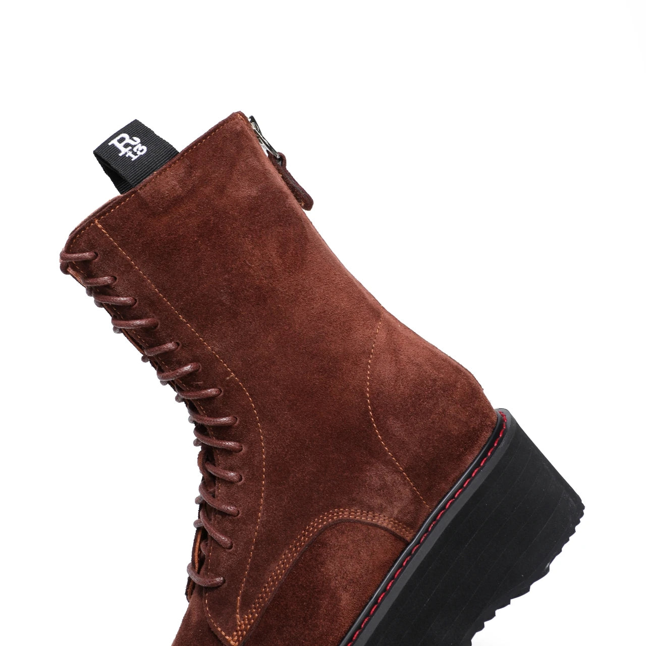 Botas de mujer de nuevo estilo con suela gruesa y cremallera trasera con cordones ajustables