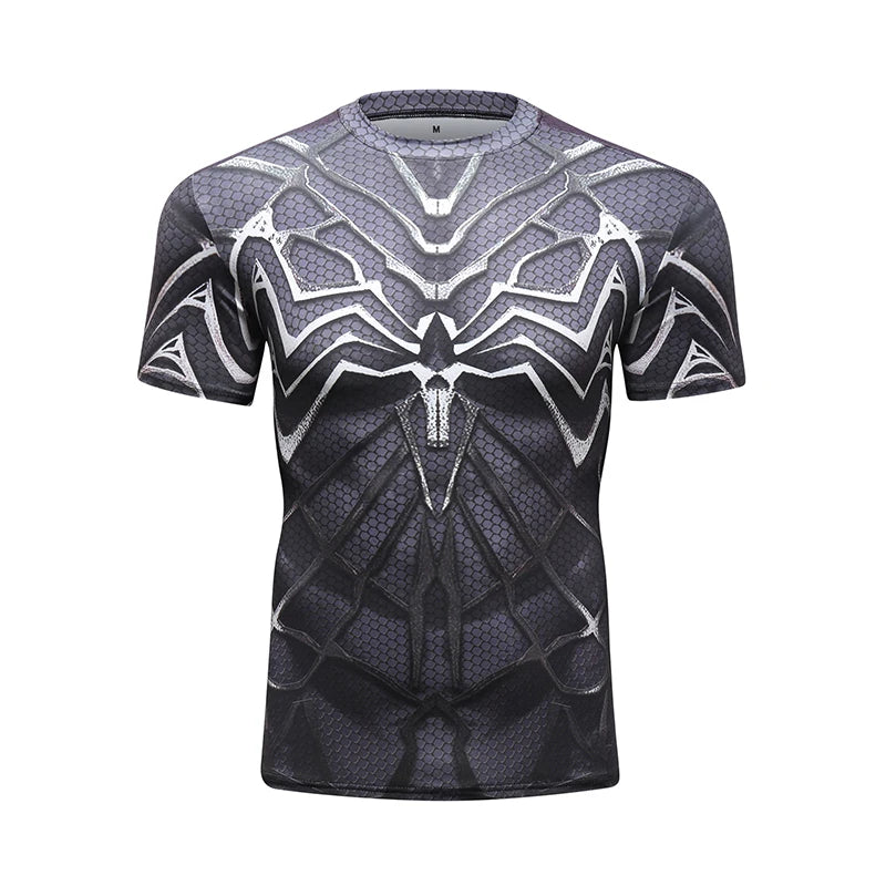 Ropa deportiva Marvel, camiseta de compresión de manga corta para hombre, para entrenamiento, deportes atléticos, fitness, gimnasio, running.