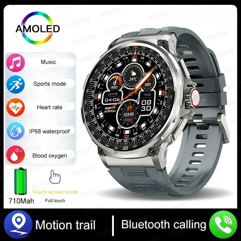 Xiaomi - Nuevo reloj inteligente Ultra HD AMOLED de 1,85 pulgadas para hombre, con GPS, Bluetooth, llamadas, batería de 710 mAh, deportivo y de fitness para Huawei