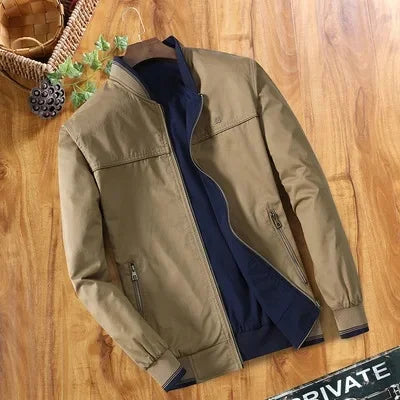 Chaqueta informal de doble cara para hombre, otoño invierno 2024, para llevar al revés, profesional, de negocios, formal, ajustada.