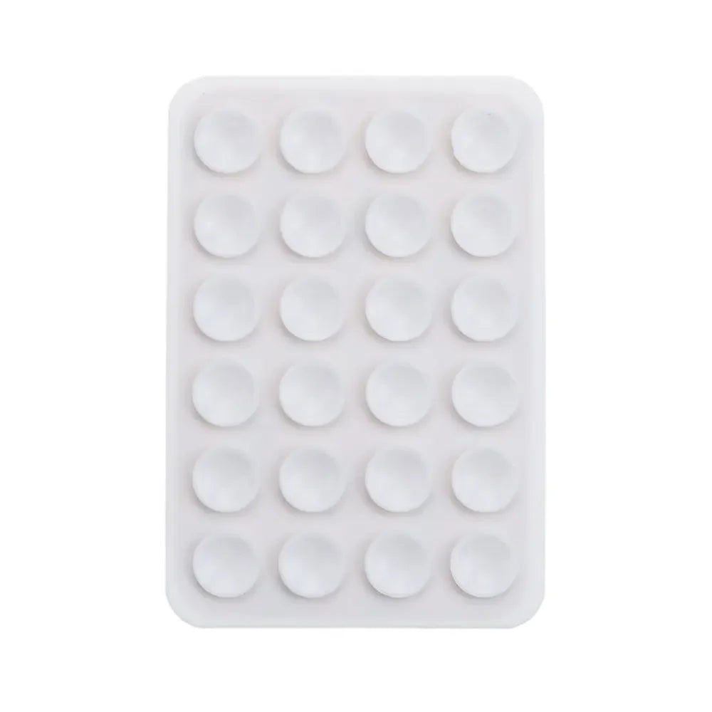 Ventosa de silicona multifuncional para teléfono, con adhesivo de goma y base fija, 24 ventosas cuadradas.
