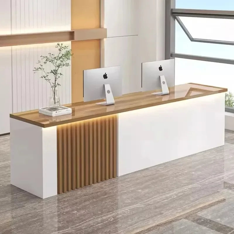 Mostrador de oficina Mostradores de recepción Decoraciones Belleza Mostradores de recepción modernos Salón de lujo Mostrador Negocio Mobiliario comercial