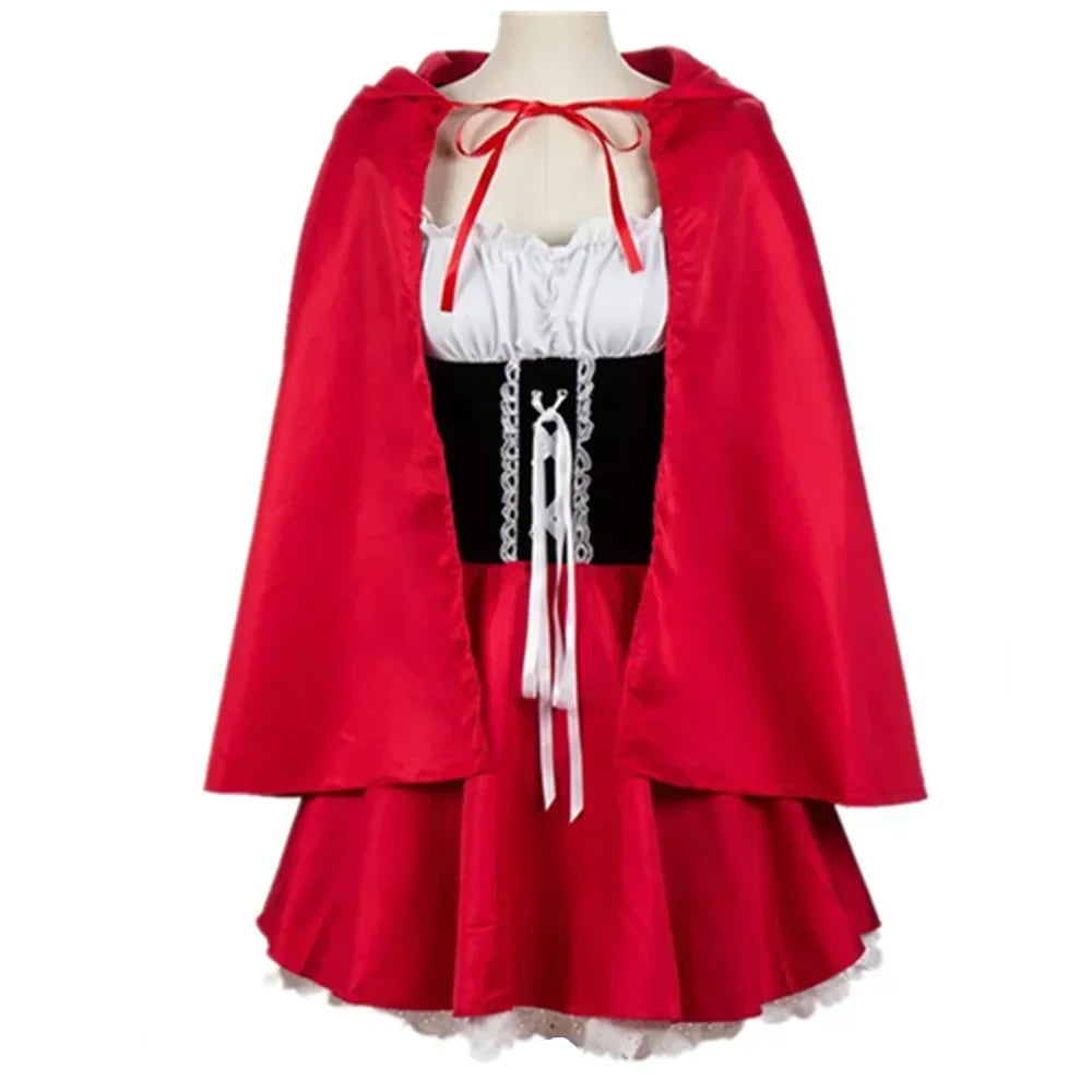 Halloween Little Red Riding Hood Costume Princess Dress Christmas Adult Performance Costume Ball Fairy Tale