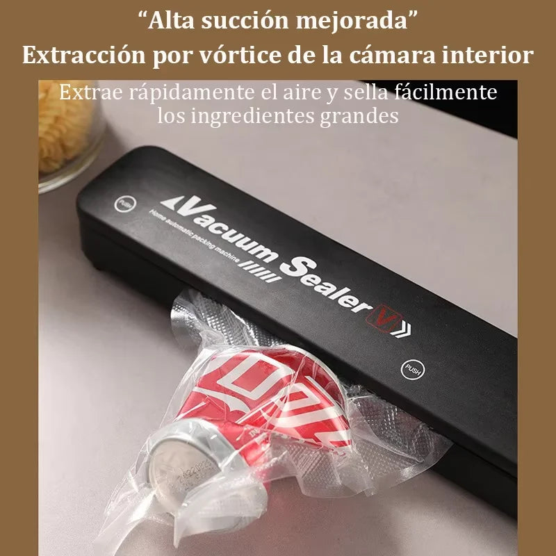 NUEVA máquina envasadora al vacío eléctrica de 220 V/110 V, con conexión para bolsa de vacío, máquina selladora al vacío para alimentos frescos de uso doméstico, color negro