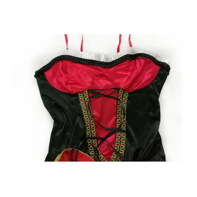 Women Little Red Riding Hood Costume Fancy Adult Halloween Cosplay Fantasia Carnival Fairy Tale Girl Dress+Cloak Women Party Set