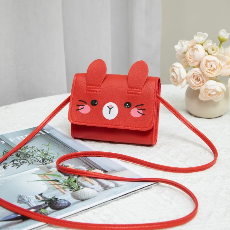 Accesorios para niños, bolso bandolera pequeño con diseño de conejo, bolso bandolera pequeño para niñas, monedero pequeño con dibujos animados para niños y niñas.