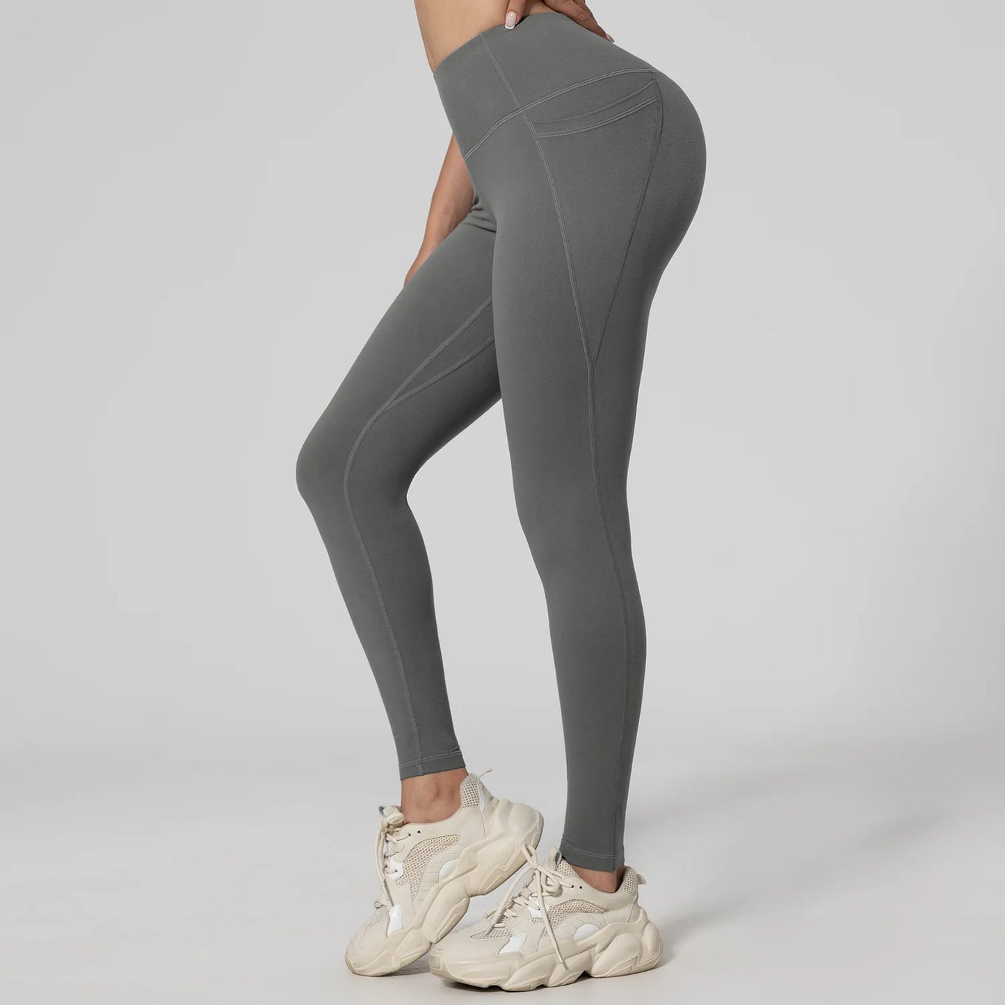 Leggings de yoga para mujer, 2 unidades, con bolsillos, color liso, para gimnasio, actividades al aire libre, cintura alta, ajustados, pantalones deportivos para correr.