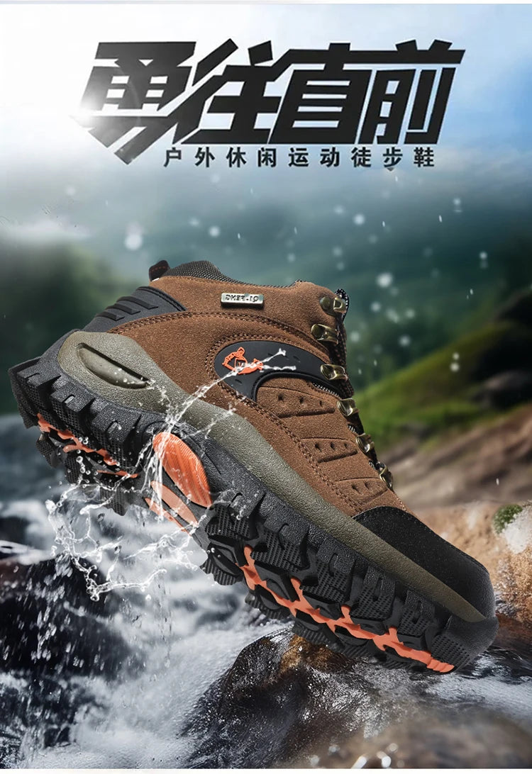 Botines clásicos de moda para hombre, resistentes al desgaste, de ante de vaca, cómodos, para caminar, tácticos