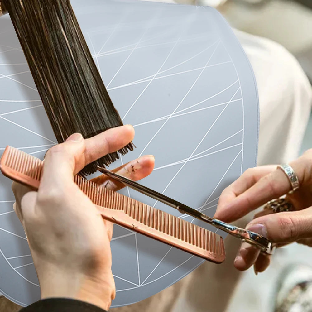 Capa de silicona para cortar el pelo, tapete impermeable para cortar el pelo con guías, collar guía para cortar el pelo, collar para teñir el pelo para salón y hogar.