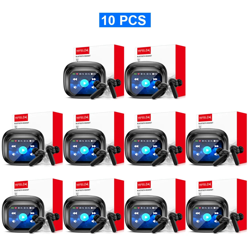Auriculares inalámbricos GREATWALL TWS originales con Bluetooth, pantalla táctil LCD inteligente, sonido estéreo HiFi, llamadas HD y aplicación.