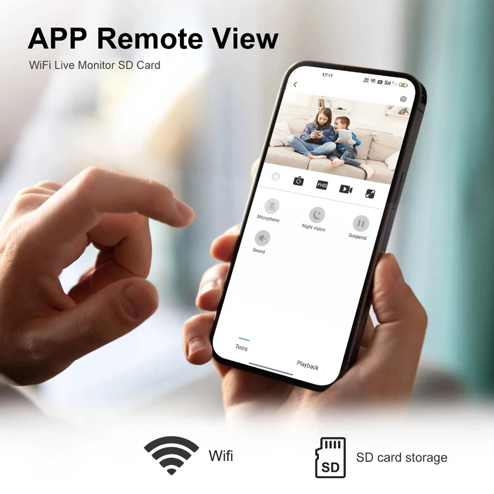 Mini cámara portátil WiFi HD 1080P DIY, microvideocámara P2P, cámara web inalámbrica, grabación en bucle, compatible con visualización remota