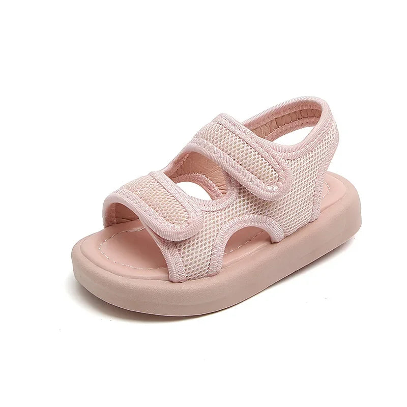 Sandalias transpirables para niños y niñas, zapatos de verano, zapatillas blancas y frescas