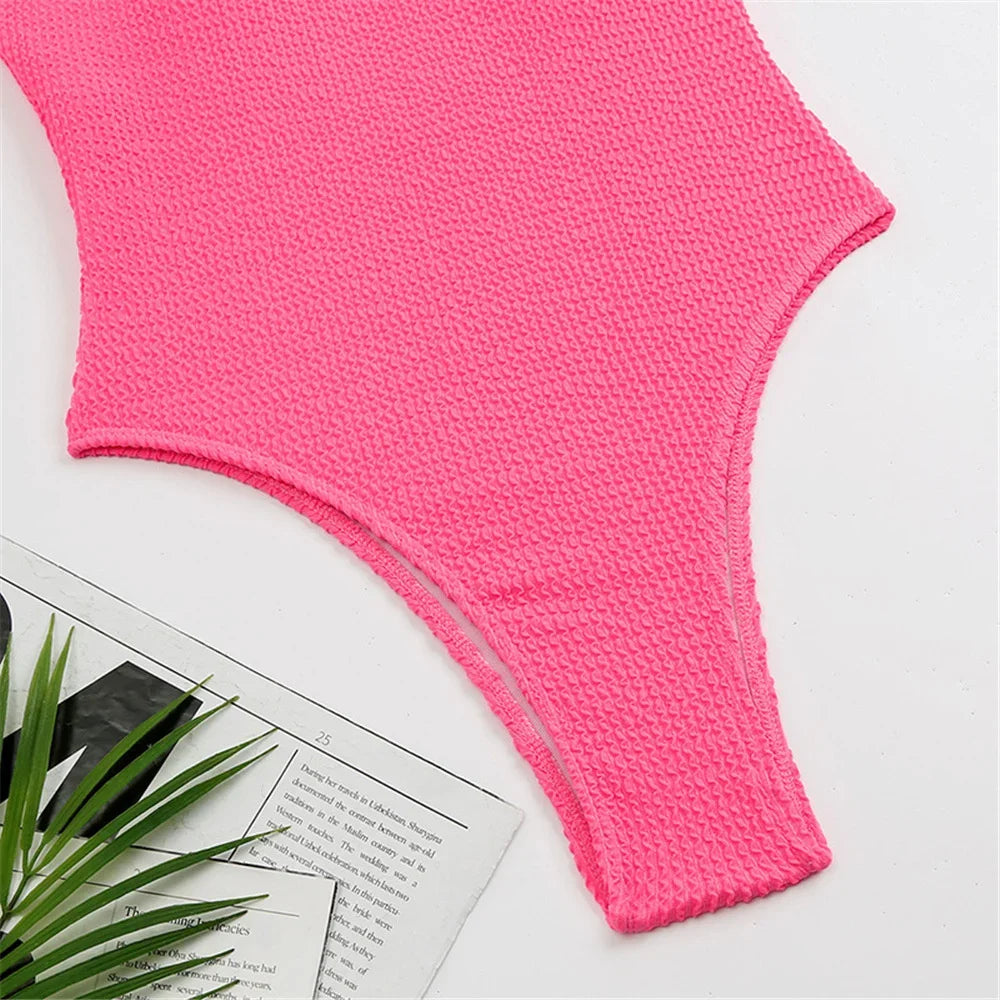 Sexy Solid Swimwear Female One Piece Swimsuit Closed Push Up Women's Swimming Bathing Suits Bodysuit Beach Pool Bather 2025
