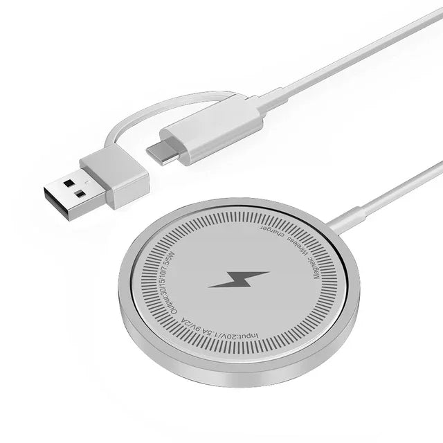 Cargador inalámbrico magnético de 30 W, base de carga rápida para iPhone 15, 14, 13, 12 Pro Max, Airpods PD, USB A, estación de carga para teléfono