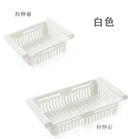 Cesta de almacenamiento multifuncional para refrigerador, rejilla retráctil para almacenamiento de refrigerador, escurridor de cocina