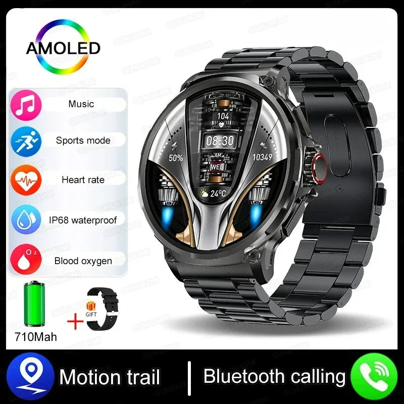 Xiaomi - Nuevo reloj inteligente Ultra HD AMOLED de 1,85 pulgadas para hombre, con GPS, Bluetooth, llamadas, batería de 710 mAh, deportivo y de fitness para Huawei