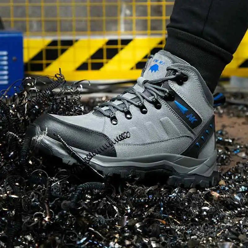 Los nuevos zapatos de protección laboral son anti-aplastamiento y anti-perforación, calzado cómodo y resistente para hombre, para otoño e invierno, ideal para la construcción.
