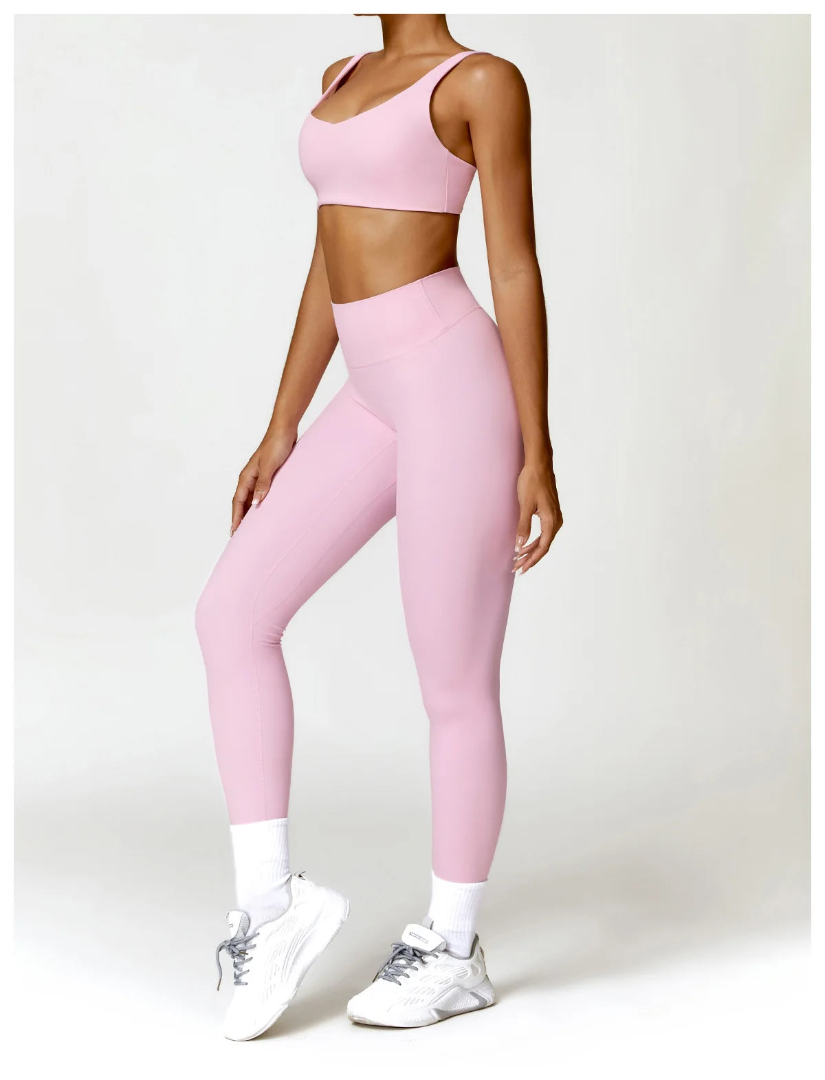 Conjunto de chándal de yoga para mujer, 2 piezas, ropa deportiva para entrenamiento, ropa deportiva, leggings de gimnasio, sujetador de fitness, top corto, trajes deportivos de manga larga