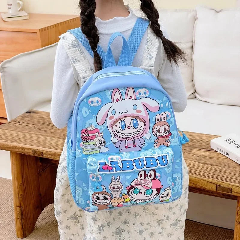 Mochila infantil de gran capacidad con dibujos animados, bonita mochila de nailon con doble hombro para estudiantes de primaria y jardín de infantes.