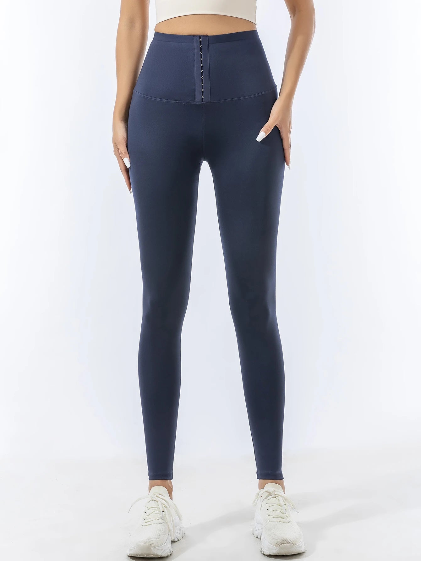 Pantalones de tiburón con botonadura alta cintura cintura compresión cadera levantamiento yoga pantalones Europa y Estados Unidos otoño e invierno Barbi