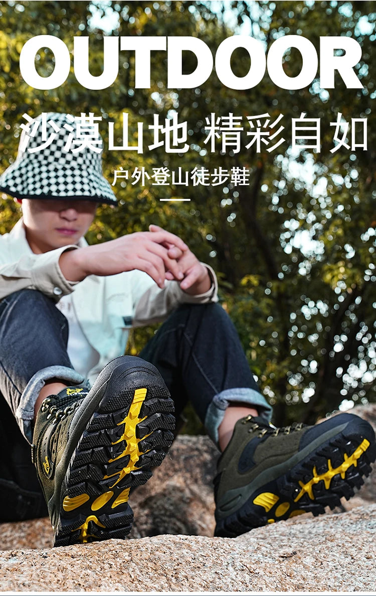 Botines clásicos de moda para hombre, resistentes al desgaste, de ante de vaca, cómodos, para caminar, tácticos