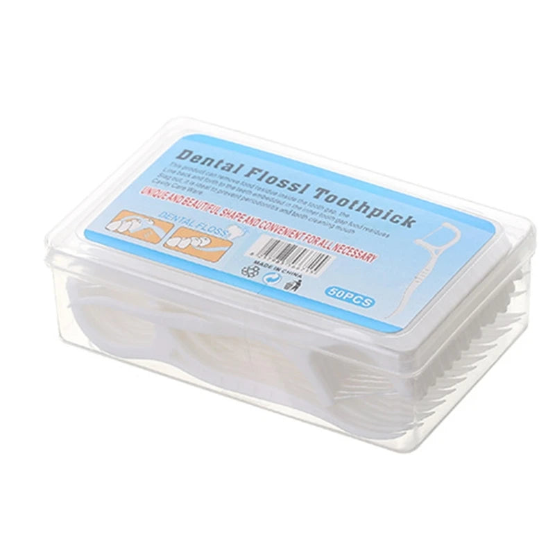 50/100 piezas de palillos de hilo dental, palillos de dientes, cepillos interdentales para limpieza dental, herramienta de higiene bucal.