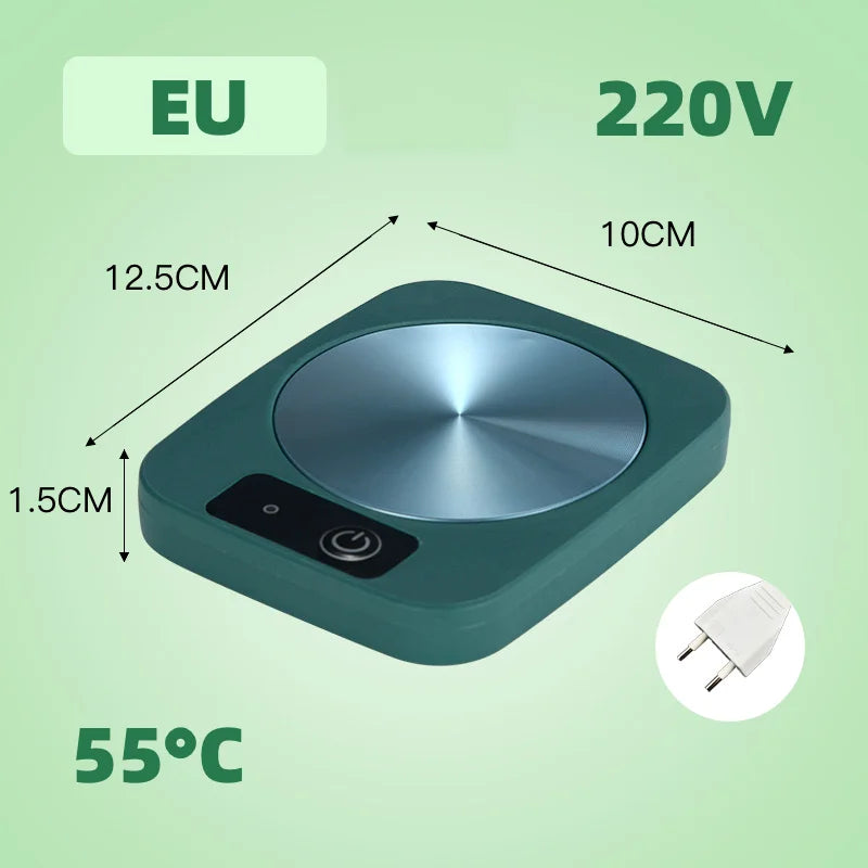 Calentador de tazas eléctrico, almohadilla térmica para leche, té y agua, tapete calentador para tazas, posavasos termostático constante, bajo consumo, regalo para el hogar y la oficina