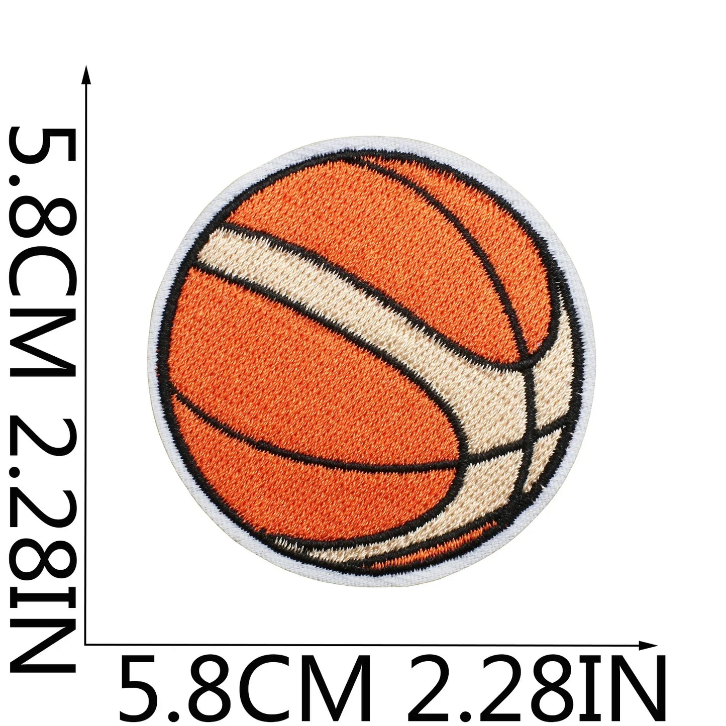 Emblema de baloncesto deportivo, accesorios de ropa, insignia, pegatina bordada, parches termoadhesivos