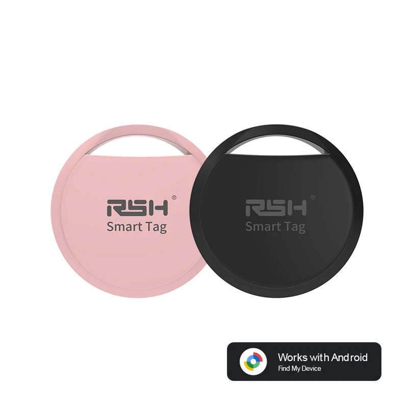 Rastreador GPS Bluetooth original de la marca RSH para teléfonos Android. Funciona con la aplicación Google Find My. Buscador de llaves para mascotas para Xiaomi y Samsung Pixel.