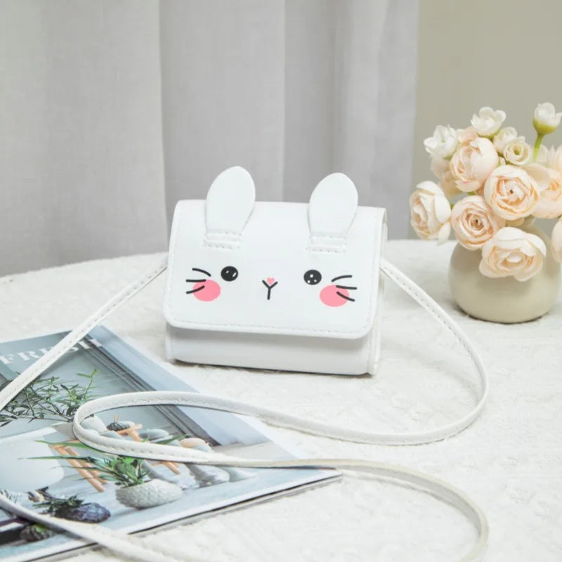 Accesorios para niños, bolso bandolera pequeño con diseño de conejo, bolso bandolera pequeño para niñas, monedero pequeño con dibujos animados para niños y niñas.