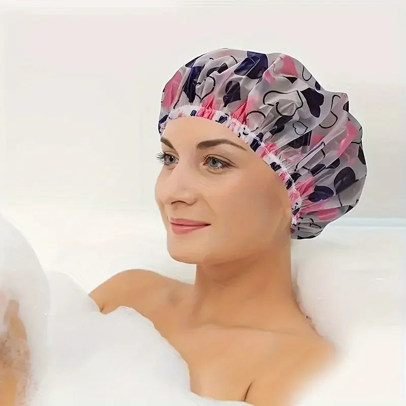 4 gorros de ducha impermeables para mujer, para el hogar, antiaceite y antihumo, para el cuidado del cabello, gorro de ducha para cabello seco.