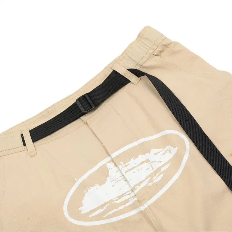 Pantalones cortos de trabajo holgados e informales con estampado multibolsillos para hombre, estilo hip hop, estilo urbano, a la moda