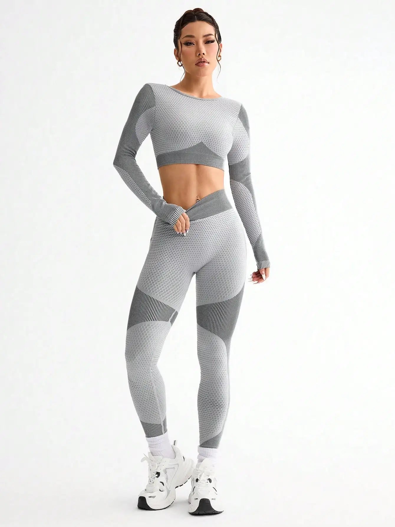 2 piezas, superventas, nuevo, deportivo, ajustado, para correr, transpirable, sin costuras, traje de yoga para mujer, traje de fitness al aire libre para mujer.