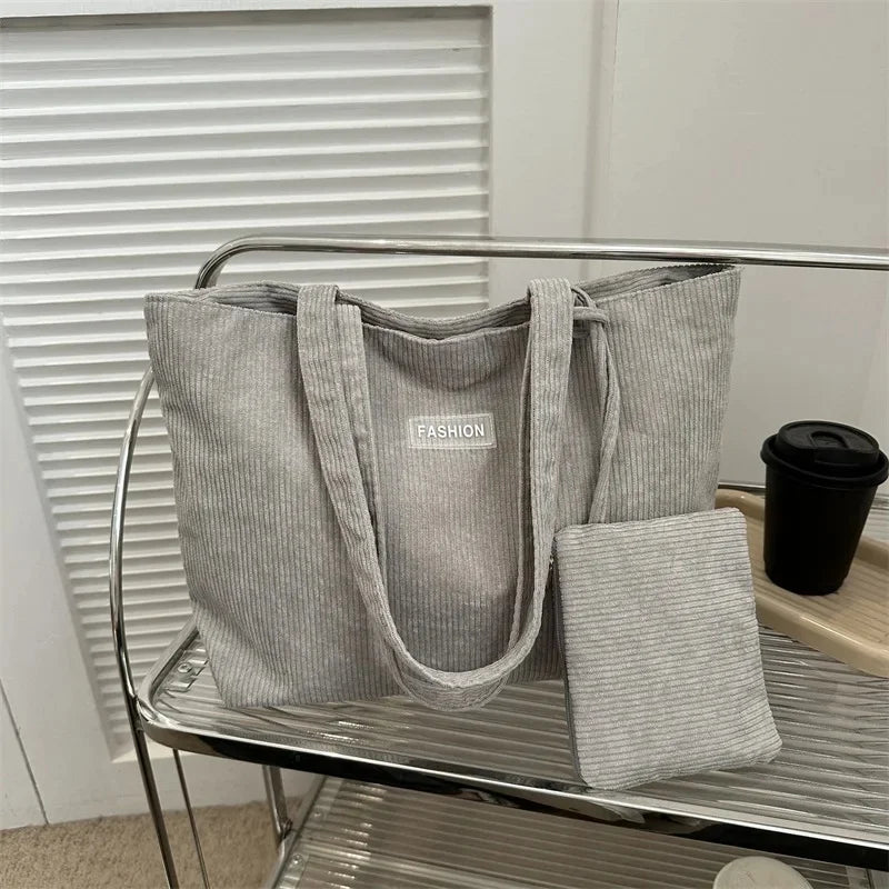 Bolso de mano moderno de gran capacidad, sencillo, estilo coreano, de un solo hombro, para uso diario, con bolsillo para teléfono, poliéster, talla L