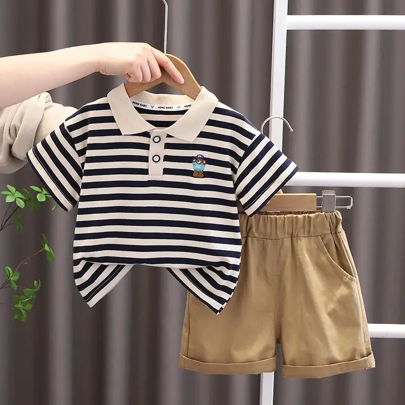 Conjuntos de ropa de dibujos animados para niños, camiseta y pantalones cortos para bebés de 1 a 4 años.
