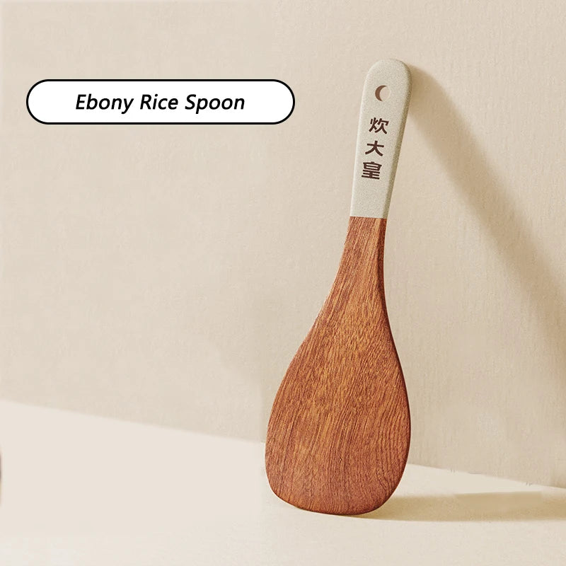 Espátula de madera de ébano COOKER KING, sartén antiadherente, espátula especial para saltear, espátula resistente al calor, cuchara para sopa de arroz, utensilios de cocina