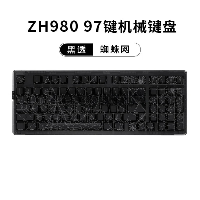 Teclado mecánico ZORNHER ZH980 Spider Web, inalámbrico, 2,4 G, Bluetooth, personalizado, para oficina, HIFI, silencioso.