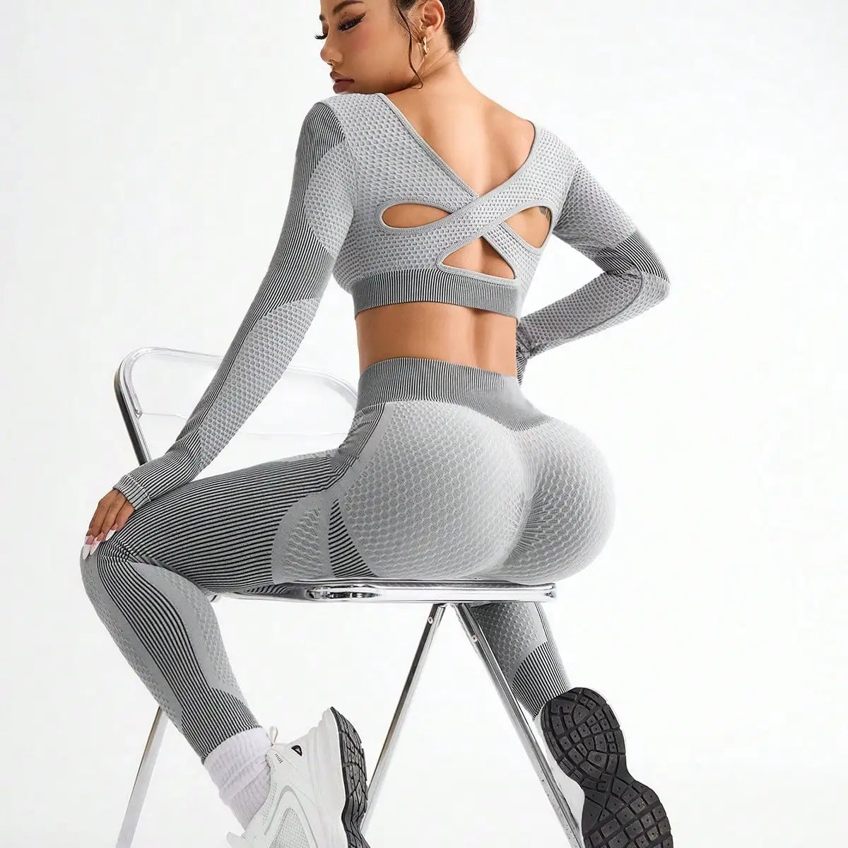 2 piezas, superventas, nuevo, deportivo, ajustado, para correr, transpirable, sin costuras, traje de yoga para mujer, traje de fitness al aire libre para mujer.
